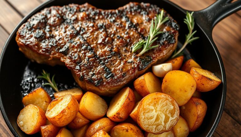 steak and potatoes